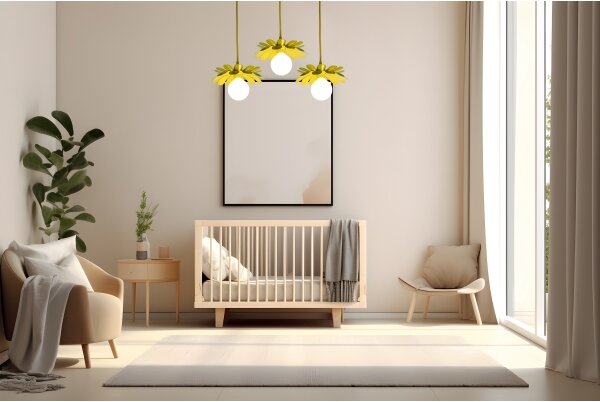 Bohemia-Design - Lustr na lanku 1xE27/60W/230V žlutá