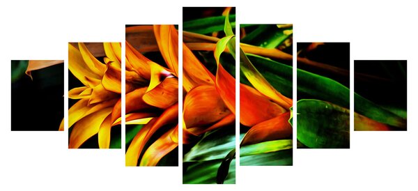 Obraz oranžové kytice (210x100 cm)