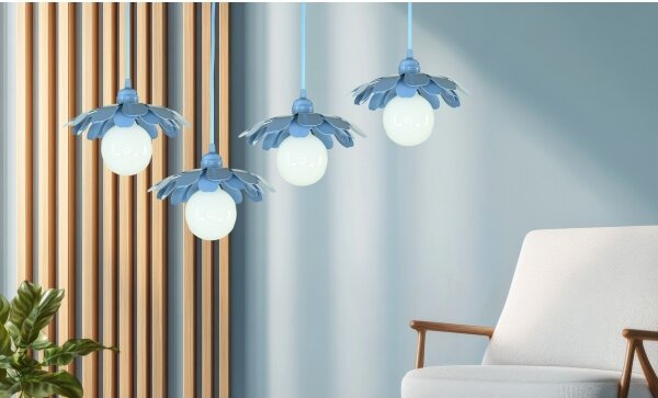 Bohemia-Design - Lustr na lanku 1xE27/60W/230V modrá