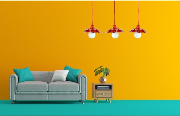 Bohemia-Design - Lustr na lanku 1xE27/60W/230V červená