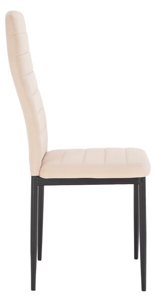 Jídelní židle SWISS - velvet látka, Dulux béžová / černá