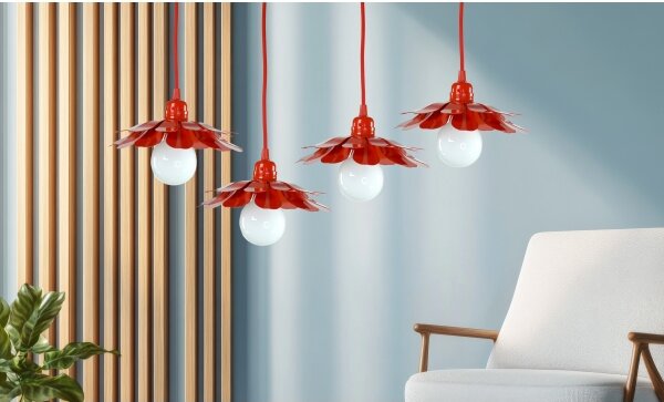 Bohemia-Design - Lustr na lanku 1xE27/60W/230V červená