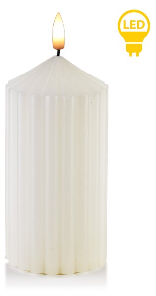 Mondex LED svíčka Idalia 7x19 cm bílá
