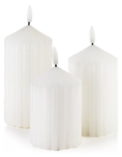 Mondex LED svíčka Idalia 7x16 cm bílá
