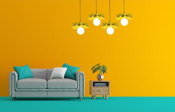 Bohemia-Design - Lustr na lanku 1xE27/60W/230V žlutá