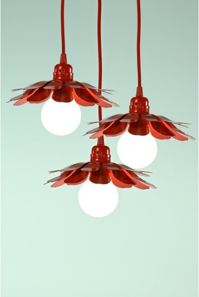 Bohemia-Design - Lustr na lanku 1xE27/60W/230V červená