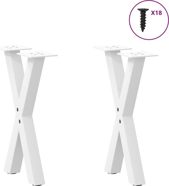 VidaXL Nohy k jídelnímu stolu ve tvaru X, 2 ks, ocel, ocel [4012893] Barva: antracitová, Velikost: 70 x (42-43) cm (80 mm)