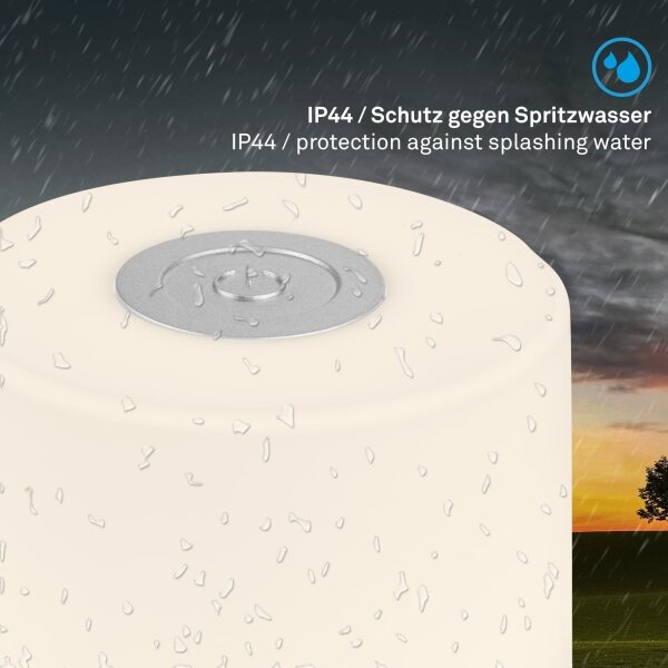Briloner -LED Stm nab dotyk venkovní stolní lampa LED/2W/5V 2700K IP44 mat chrom