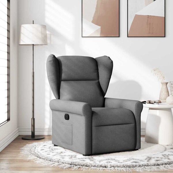 VidaXL Polohovací křeslo textil, výška sedáku od země 41,5 cm [4015658] Barva: Tmavě zelená