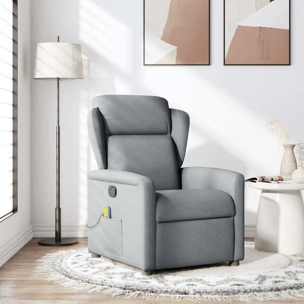VidaXL Masážní polohovací křeslo textil [4015587] Barva: Hnědá