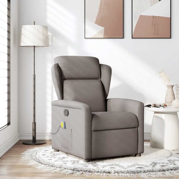 VidaXL Masážní polohovací křeslo textil [4015587] Barva: Hnědá