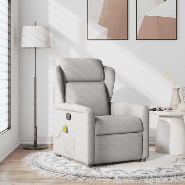 VidaXL Masážní polohovací křeslo textil [4015587] Barva: Hnědá