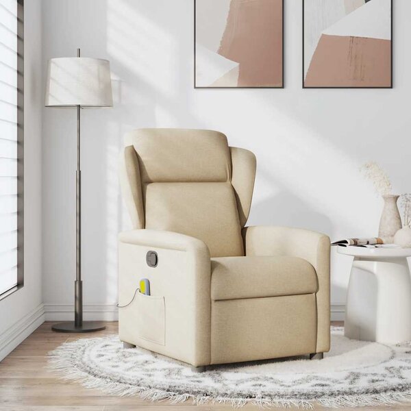 VidaXL Masážní polohovací křeslo textil [4015587] Barva: Hnědá