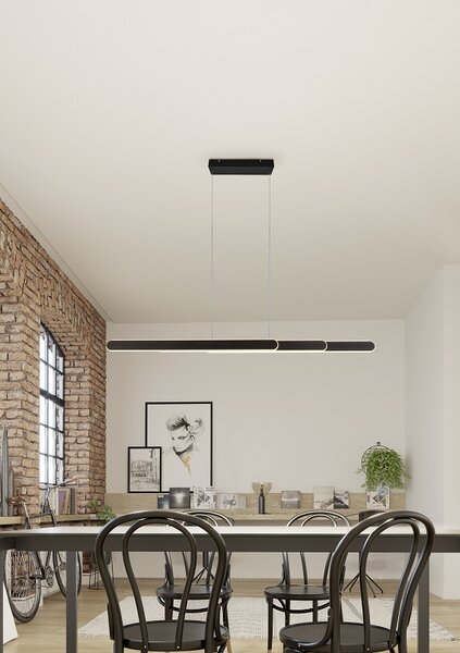 Trio Leuchten 343310332 HELIOS - LED svítidlo nad stůl, dotykem stmívatelné, LED 48W, 2700K - 6500K, šířka max 130cm (Dotykem stmívatelné svítidlo nad jídelní stůl s možností změny barvy světla)