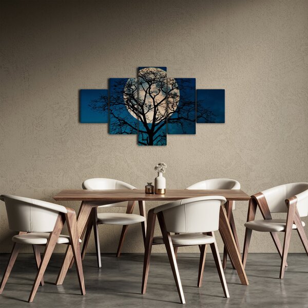 Obaz stromu s úplňkem (125x70 cm)
