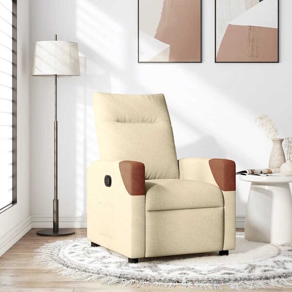 VidaXL Polohovací křeslo textil, výška sedáku od země 47 cm [4104812] Barva: Hnědá