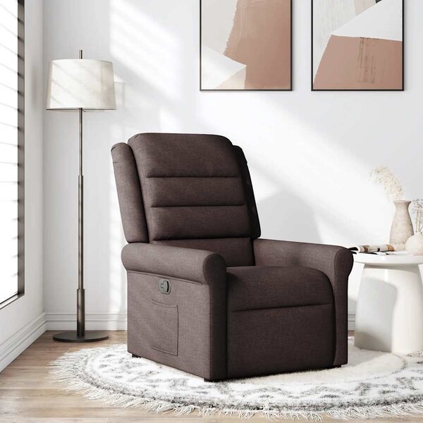 VidaXL Polohovací křeslo textil, výška sedáku od země 42,5 cm [4015638] Barva: Černá