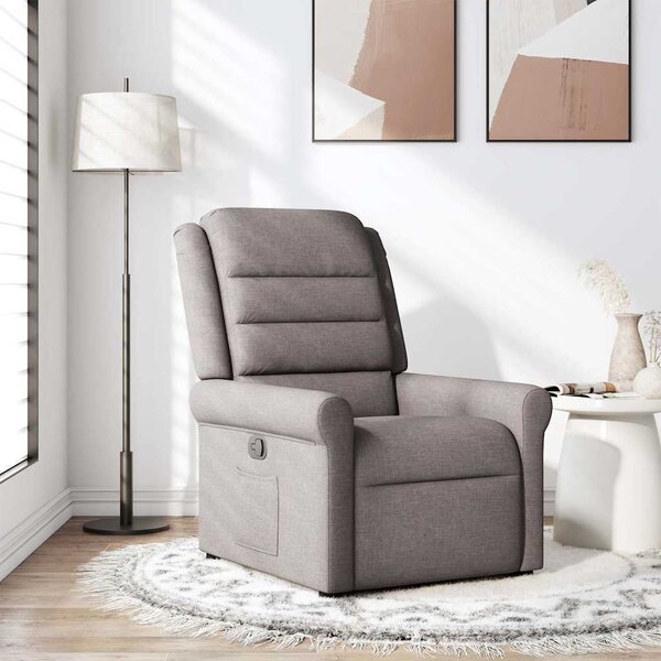 VidaXL Polohovací křeslo textil, výška sedáku od země 42,5 cm [4015638] Barva: Černá