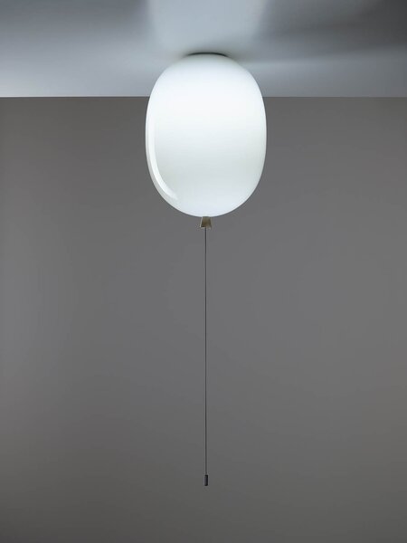 Brokis Stropní svítidlo Memory Ceiling 300 PC1333, 1xE27 Barva skla: Šedá - triplex opál, Koncovka: Bílá, Povrchová úprava skla: Lesklý povrch skloviny