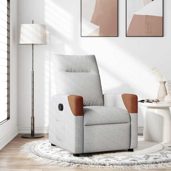 VidaXL Polohovací křeslo textil, výška sedáku od země 47 cm [4104812] Barva: Hnědá