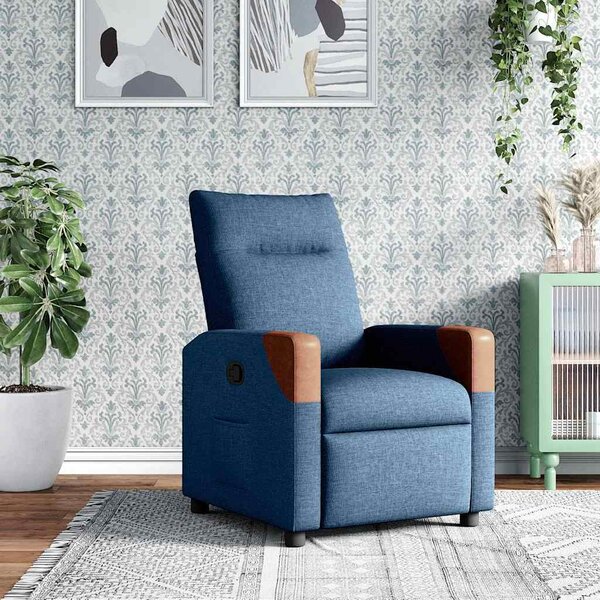 VidaXL Polohovací křeslo textil, výška sedáku od země 47 cm [4104812] Barva: Hnědá