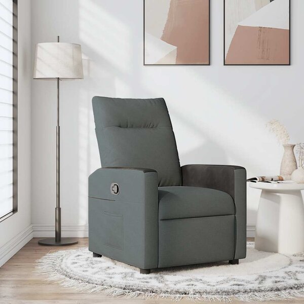 VidaXL Polohovací křeslo textil, výška sedáku od země 47 cm [4104830] Barva: Hnědá
