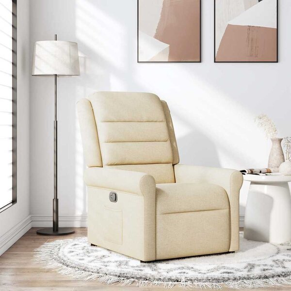 VidaXL Polohovací křeslo textil, výška sedáku od země 42,5 cm [4015638] Barva: Černá