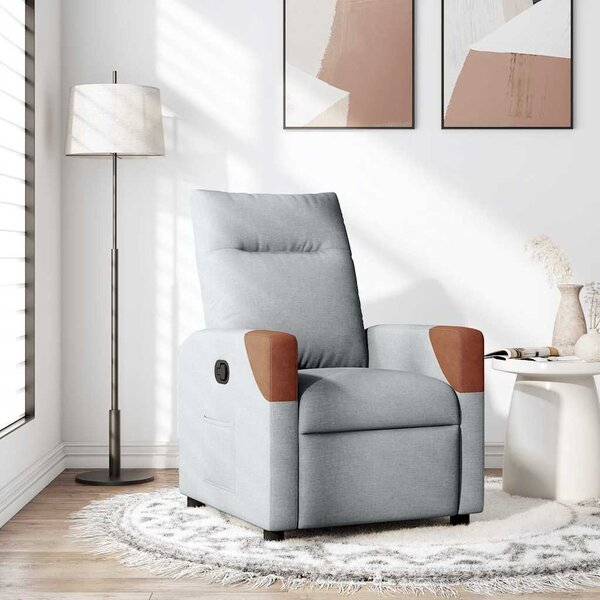 VidaXL Polohovací křeslo textil, výška sedáku od země 47 cm [4104812] Barva: Hnědá