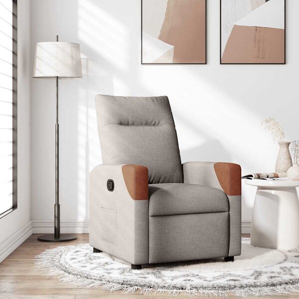 VidaXL Polohovací křeslo textil, výška sedáku od země 47 cm [4104812] Barva: Hnědá
