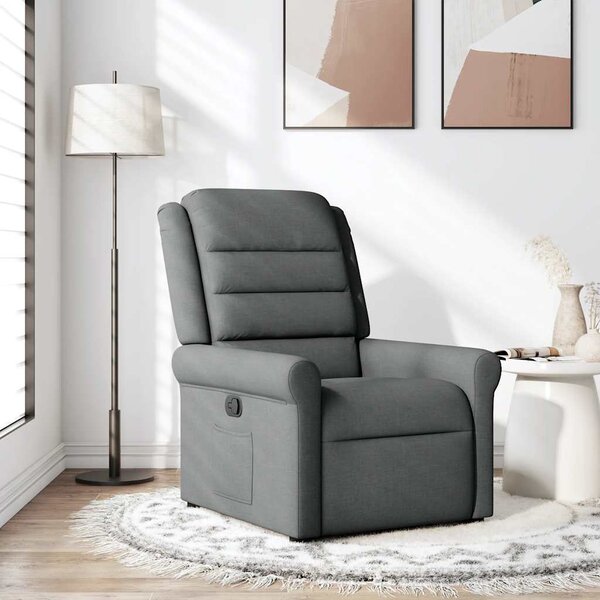 VidaXL Polohovací křeslo textil, výška sedáku od země 42,5 cm [4015638] Barva: Černá