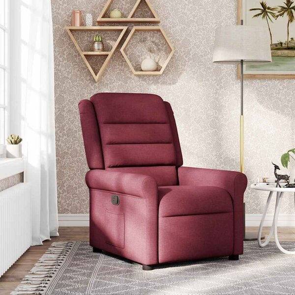 VidaXL Polohovací křeslo textil, výška sedáku od země 42,5 cm [4015638] Barva: Černá