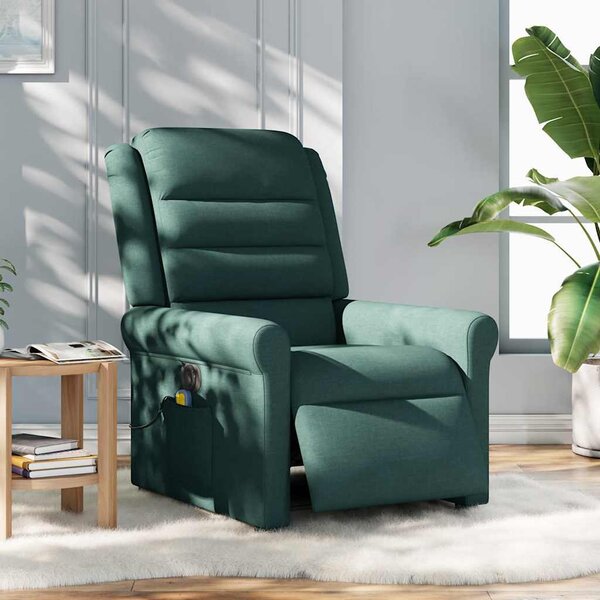 VidaXL Elektrické masážní polohovací křeslo textil, rozměry ve vzpřímené poloze 73 x 91,5 x 102,5 cm [3303304] Barva: Hnědá