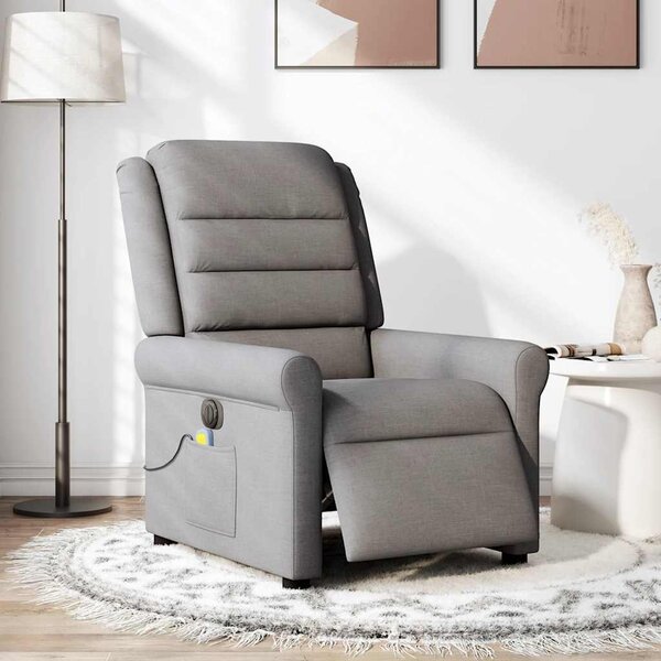 VidaXL Elektrické masážní polohovací křeslo textil, rozměry ve vzpřímené poloze 73 x 91,5 x 102,5 cm [3303304] Barva: Hnědá