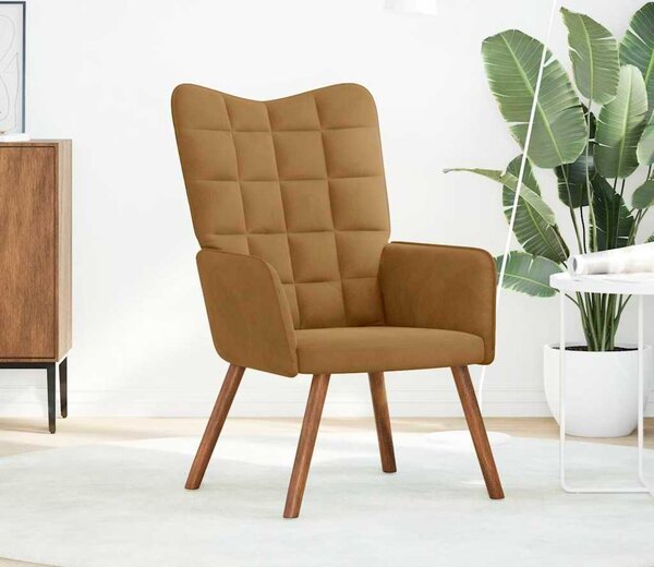 VidaXL Relaxační křeslo samet, celkové rozměry 61,5 x 69 x 95,5 cm [4016814] Barva: Růžová