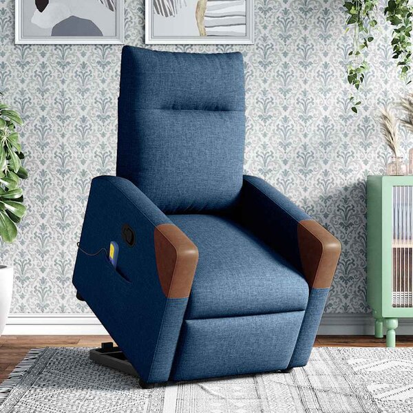 VidaXL Zvedací masážní polohovací křeslo textil, rozměry ve vzpřímené poloze 69 x 86 x 100 cm [3324014] Barva: Tmavě šedá