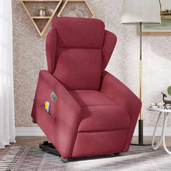 VidaXL Elektrické zvedací masážní polohovací křeslo textil, rozměry ve vzpřímené poloze 78 x 95 x 100 cm [3303164] Barva: Tmavě šedá