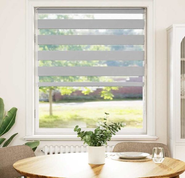 VidaXL Zebra roleta polyester [4014105] Barva: světle šedá, Velikost: 135 x 150 cm