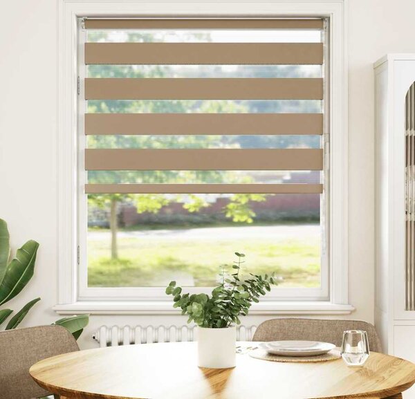 VidaXL Zebra roleta polyester [4014105] Barva: světle šedá, Velikost: 135 x 150 cm