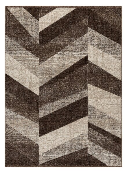 Koberec FEEL 5673/15044 HERRINGBONE hnědý / béžový / krémový / šedý