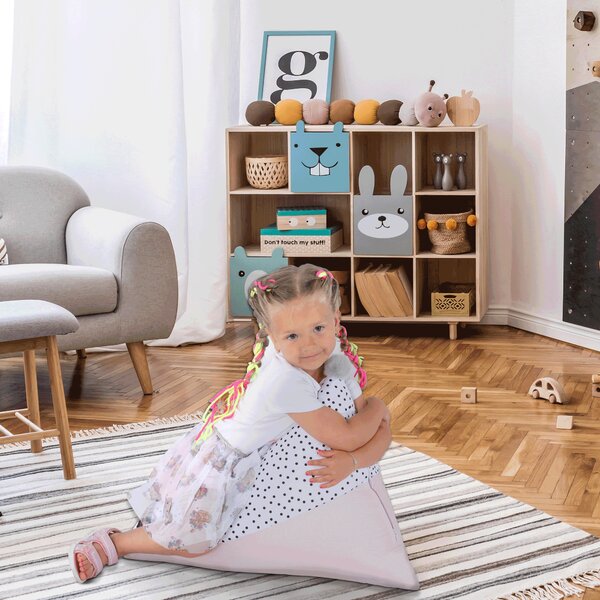 Kondela Sedací vak, bílá/růžová/šedá, POMPOM