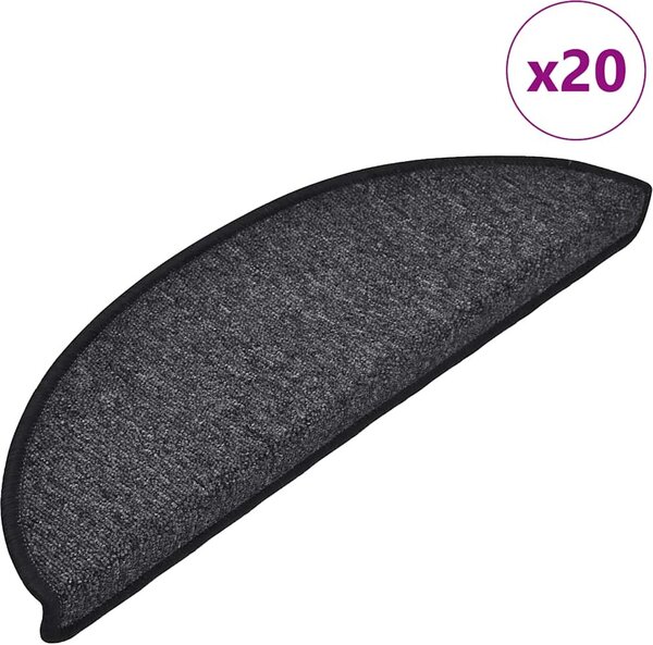 VidaXL Schodové rohože 20 ks , půlkulaté, velké [3365785] Barva: kávová hnědá, Velikost: 65 x 24 x 4 cm