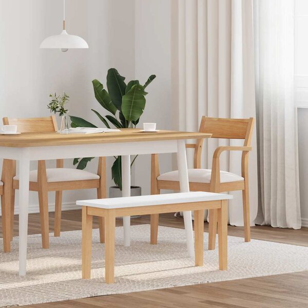 VidaXL Lavice 90 cm z masivního dřeva s gumou [4102595] Barva: Bílo-šedá