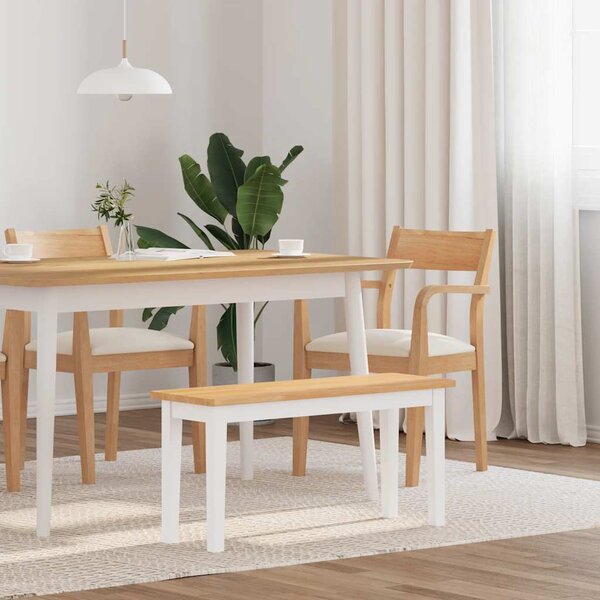 VidaXL Lavice 90 cm z masivního dřeva s gumou [4102595] Barva: Bílo-šedá