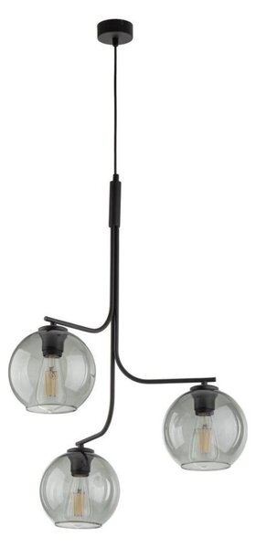 Lustr na lanku CESAR 3xE27/15W/230V černá/kouřová šedá