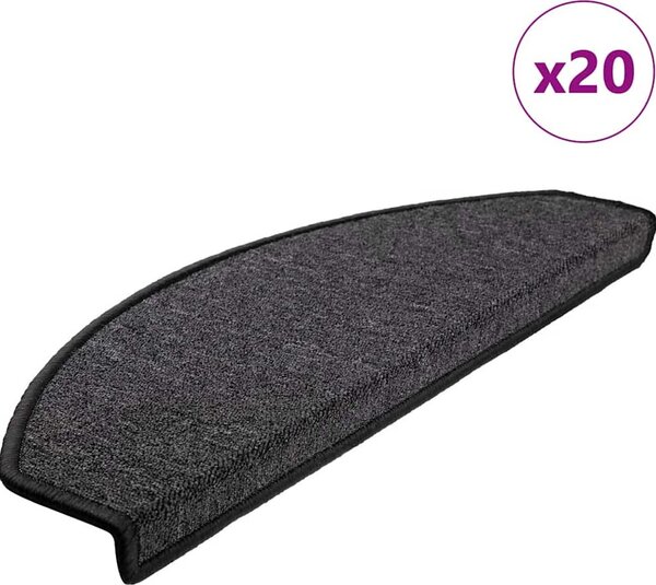 VidaXL Schodové rohože 20 ks , půlkulaté, velké [3365785] Barva: kávová hnědá, Velikost: 65 x 24 x 4 cm