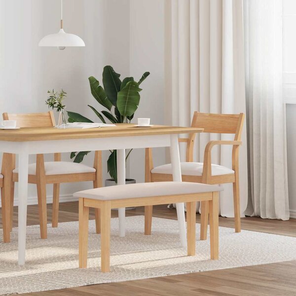 VidaXL Lavice 90 cm z masivního dřeva s gumou [4102595] Barva: Bílo-šedá