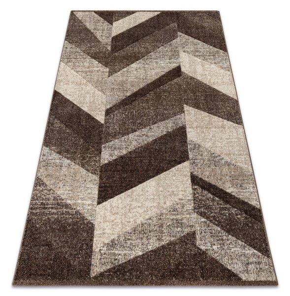 Koberec FEEL 5673/15044 HERRINGBONE hnědý / béžový / krémový / šedý