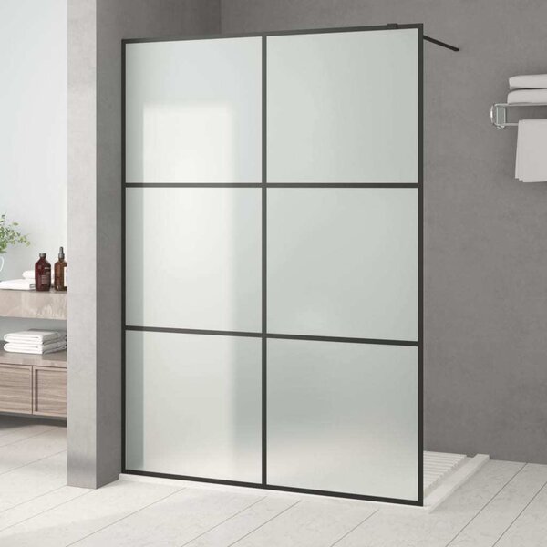 VidaXL Sprchová zástěna walk-in mléčné ESG sklo [152113] Barva: Černá, Velikost: 80 x 195 cm