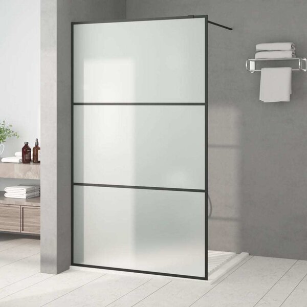 VidaXL Sprchová zástěna walk-in mléčné ESG sklo [152113] Barva: Černá, Velikost: 80 x 195 cm