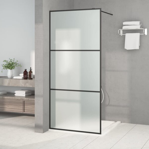 VidaXL Sprchová zástěna walk-in mléčné ESG sklo [152113] Barva: Černá, Velikost: 80 x 195 cm